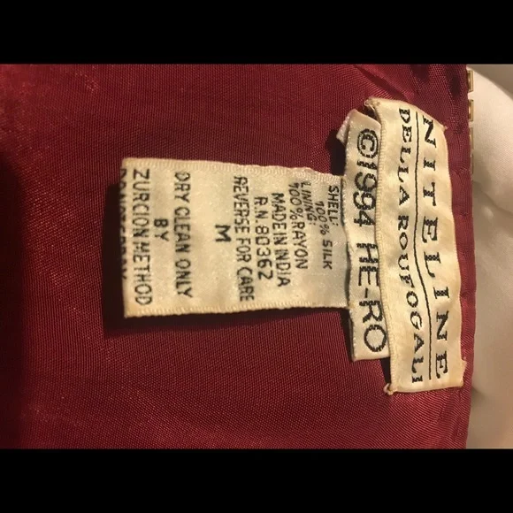 Niteline Della Roufogali SILK Wine/ Gold BEADED CROPPED EVENING JACKET! - Picture 6 of 15